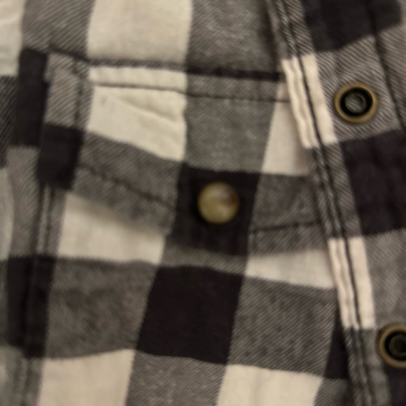 JACHS Girlfriend classic button up Black and White Plaid Shirt size small - Picture 3 of 5